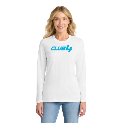 CLUB4 Unisex Long Sleeve Tee - White